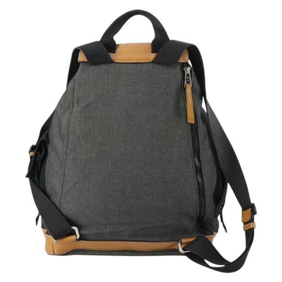 LOEWE Eye Nature Convertible Backpack Canvas Leather Gray Silver Auth bs31537 main image 8